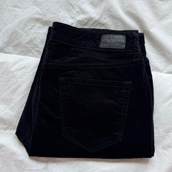 aeropostale Black velour skinny pants sz 8 long emo mall goth scene - Picture 1 of 8